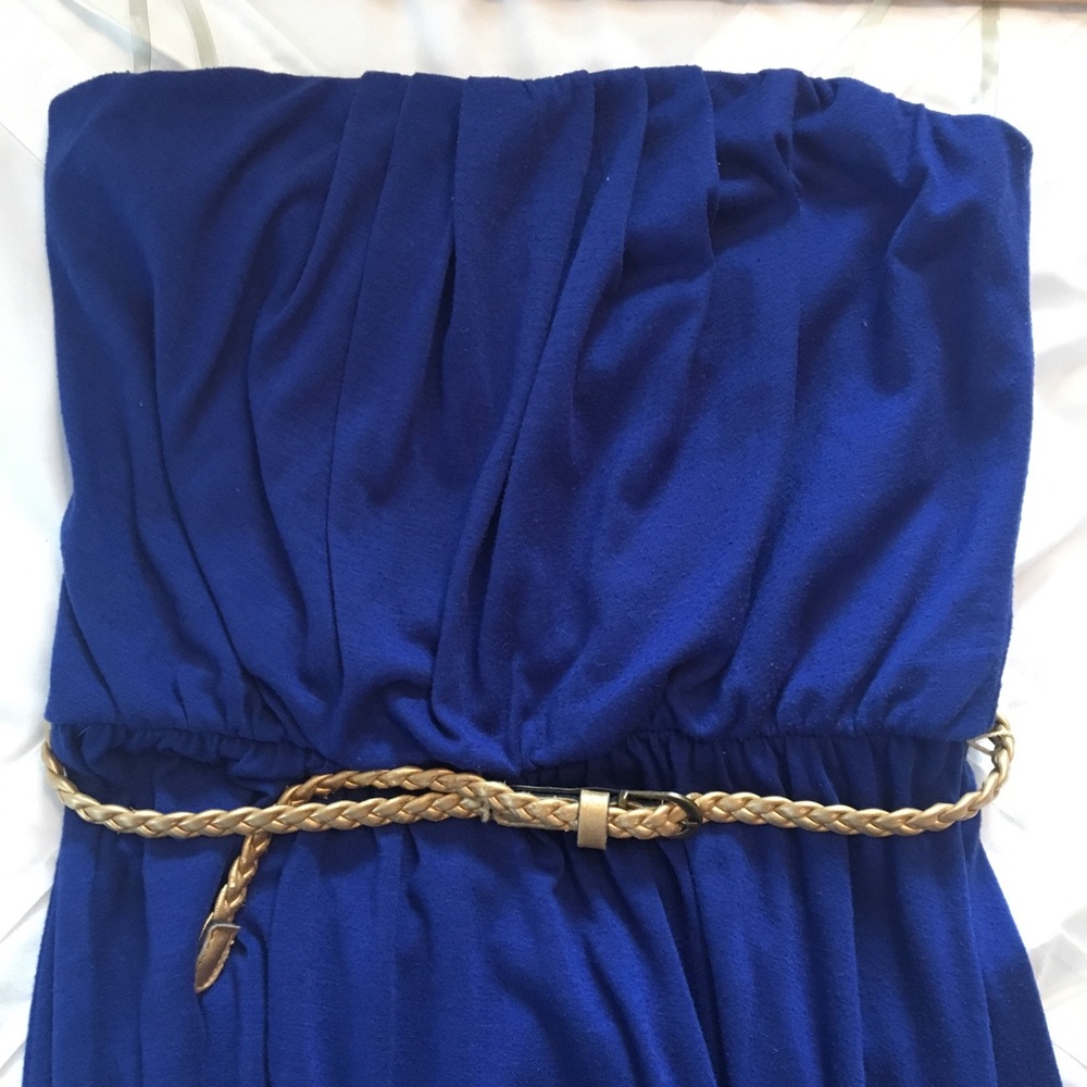 Strapless Blue Dress